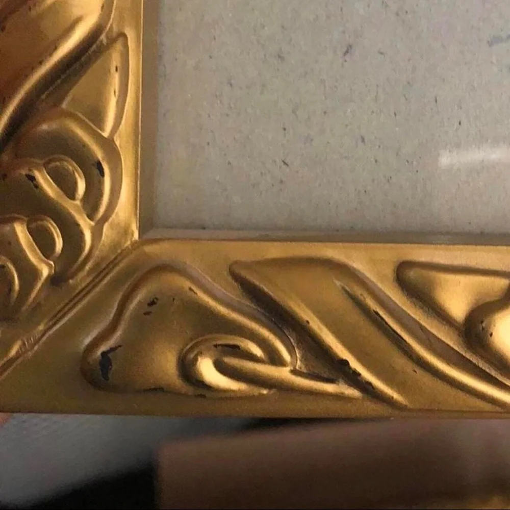 Gold vintage antique looking picture frame MCM retro carved (set of 2) 8”x10”